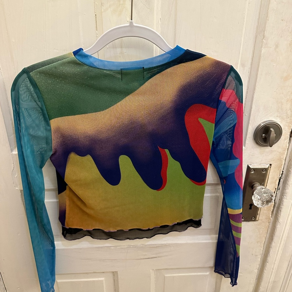 Expired Girl Multicolor Cool Girl Double Mesh top